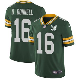 Perfect Superb Packers #16 Pat O'Donnell Green Team Color Men's 100th Season Stitched NFL Vapor Untouchable Limited Jersey