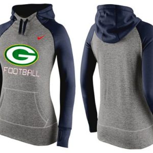 Perfect Women's Green Bay Packers Performance Hoodie Grey & Dark Blue