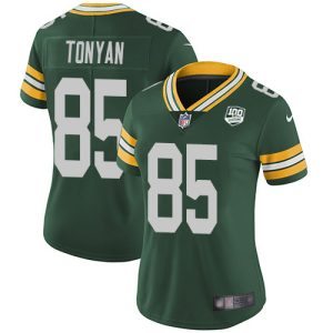 Practical Brilliant Packers #85 Robert Tonyan Green Team Color Women's 100th Season Stitched NFL Vapor Untouchable Limited Jersey