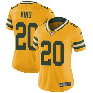 Practical Cool Packers #20 Kevin King Yellow Women's Stitched NFL Limited Rush Jersey