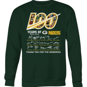 Practical Green Bay Packers 100 Seasons Memories Pullover Sweatshirt Green