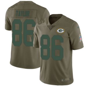 Practical Handy Packers #86 Malik Taylor Olive Youth Stitched NFL Limited 2017 Salute To Service Jersey