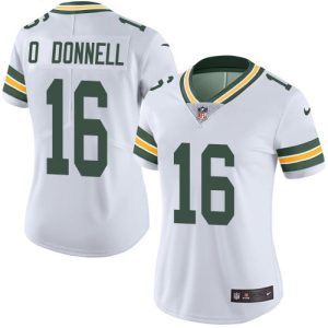 Practical Packers #16 Pat O'Donnell White Women's Stitched NFL Vapor Untouchable Limited Jersey