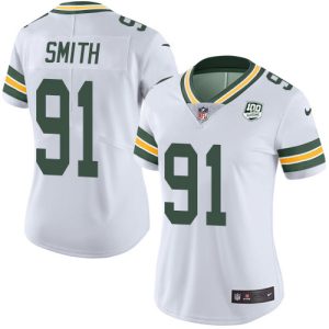 Practical Packers #91 Preston Smith White Women's 100th Season Stitched NFL Vapor Untouchable Limited Jersey