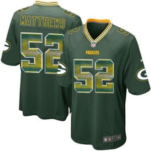 Practical Stunning Packers #52 Clay Matthews Green Team Color Men's Stitched NFL Limited Strobe Jersey