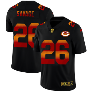 Practical Terrific Green Bay Packers #26 Darnell Savage Jr. Men's Black Red Orange Stripe Vapor Limited NFL Jersey