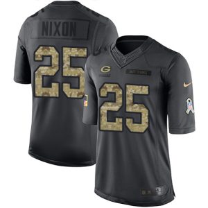 Pretty Classy Luxurious Packers #25 Keisean Nixon Black Men's Stitched NFL Limited 2016 Salute to Service Jersey