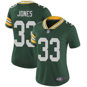 Pretty Exciting Packers #33 Aaron Jones Green Team Color Women's Stitched NFL Vapor Untouchable Limited Jersey