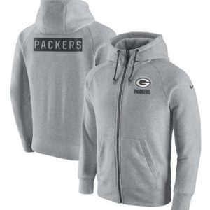 Pretty Graceful Men's Green Bay Packers Ash Gridiron Gray 2.0 Full Zip Hoodie