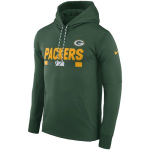 Pretty Outstanding Men's Green Bay Packers Green Sideline ThermaFit Performance PO Hoodie