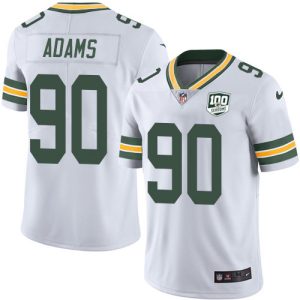 Pretty Packers #90 Montravius Adams White Men's 100th Season Stitched NFL Vapor Untouchable Limited Jersey