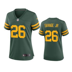 Pretty Superb Magnificent Green Bay Packers #26 Darnell Savage Jr. Women's Alternate Game Player NFL Jersey Green