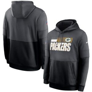 Pretty Trendy Green Bay Packers Sideline Impact Lockup Performance Pullover Hoodie Charcoal Black