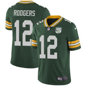 Smart Amazing Packers #12 Aaron Rodgers Green Team Color Youth 100th Season Stitched NFL Vapor Untouchable Limited Jersey