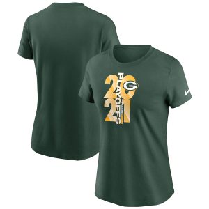Smart Beautiful Women's Green Bay Packers Green 2021 NFL Playoffs Bound T Shirt