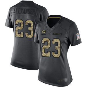 Smart Packers #23 Jaire Alexander Black Women's Stitched NFL Limited 2016 Salute to Service Jersey