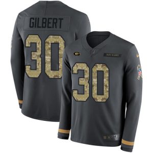 Smart Packers #30 Zyon Gilbert Anthracite Salute to Service Youth Stitched NFL Limited Therma Long Sleeve Jersey