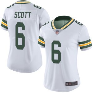 Smart Packers #6 JK Scott White Women's Stitched NFL Vapor Untouchable Limited Jersey