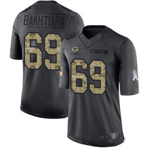 Smart Packers #69 David Bakhtiari Black Youth Stitched NFL Limited 2016 Salute to Service Jersey