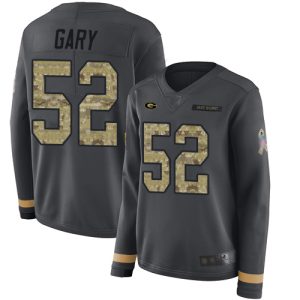 Smart Unique Packers #52 Rashan Gary Anthracite Salute to Service Women's Stitched NFL Limited Therma Long Sleeve Jersey