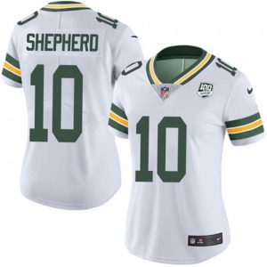 Spectacular Amazing Packers #10 Darrius Shepherd White Women's 100th Season Stitched NFL Vapor Untouchable Limited Jersey