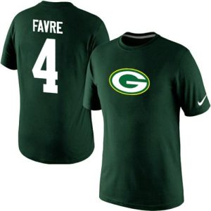 Spectacular Classy Handy Green Bay Packers #4 Brett Favre Name & Number NFL T Shirt Green