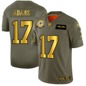 Spectacular Exciting Green Bay Packers #17 Davante Adams NFL Men's Olive Gold 2019 Salute to Service Limited Jersey
