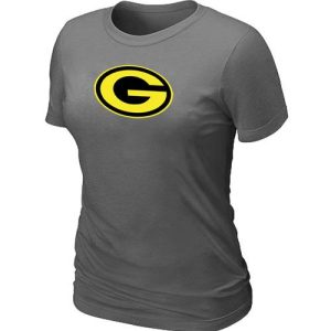 Spectacular Fantastic Women's Green Bay Packers Neon Logo Charcoal T Shirt Dark Grey
