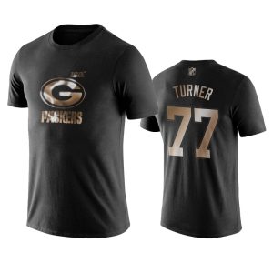 Spectacular Gorgeous Packers #77 Billy Turner Black NFL Black Golden 100th Season T Shirts