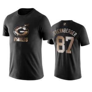 Spectacular Gorgeous Smart Packers #87 Jace Sternberger Black NFL Black Golden 100th Season T Shirts