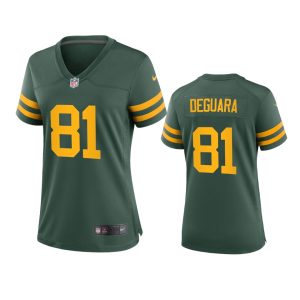 Spectacular Green Bay Packers #81 Josiah Deguara Women's Alternate Game Player NFL Jersey Green