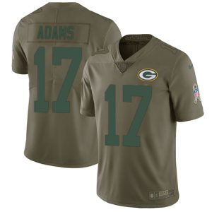 Spectacular Modern Smart Packers #17 Davante Adams Olive Youth Stitched NFL Limited 2017 Salute to Service Jersey