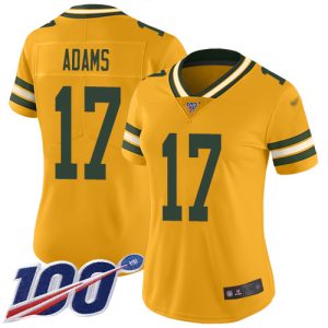 Spectacular Packers #17 Davante Adams Gold Women's Stitched NFL Limited Inverted Legend 100th Season Jersey