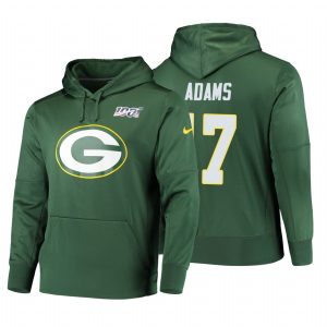 Spectacular Stunning Exciting Green Bay Packers #17 Davante Adams NFL 100 Primary Logo Circuit Name & Number Pullover Hoodie Green