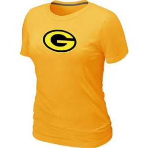 Spectacular Women's Green Bay Packers Neon Logo Charcoal T Shirt Yellow