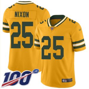 Stunning Brilliant Packers #25 Keisean Nixon Gold Youth Stitched NFL Limited Inverted Legend 100th Season Jersey
