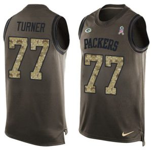 Stunning Incredible Outstanding Packers #77 Billy Turner Green Men's Stitched NFL Limited Salute To Service Tank Top Jersey