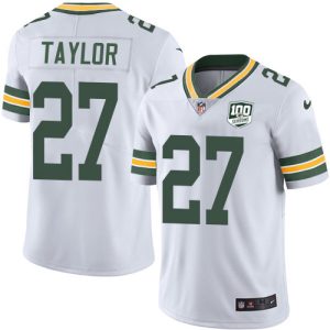 Stunning Packers #27 Patrick Taylor White Men's 100th Season Stitched NFL Vapor Untouchable Limited Jersey