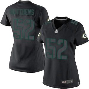 Stunning Packers #52 Clay Matthews Black Impact Women's Stitched NFL Limited Jersey