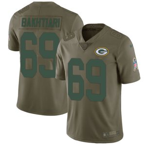 Stunning Packers #69 David Bakhtiari Olive Youth Stitched NFL Limited 2017 Salute to Service Jersey