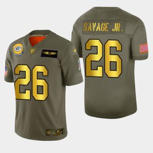 Stunning Smart Amazing Packers #26 Darnell Savage Jr. Men's Olive Gold 2019 Salute to Service NFL 100 Limited Jersey