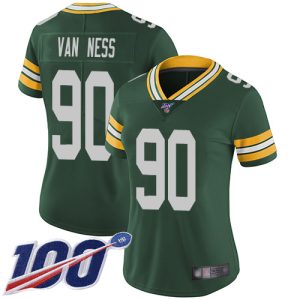 Stunning Spectacular Packers #90 Lukas Van Ness Green Team Color Women's Stitched NFL 100th Season Vapor Untouchable Limited Jersey