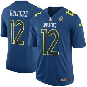 Superb Amazing Packers #12 Aaron Rodgers Navy Men's Stitched NFL Game NFC 2017 Pro Bowl Jersey