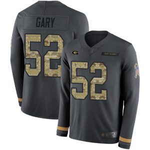 Superb Cool Classy Packers #52 Rashan Gary Anthracite Salute to Service Youth Stitched NFL Limited Therma Long Sleeve Jersey