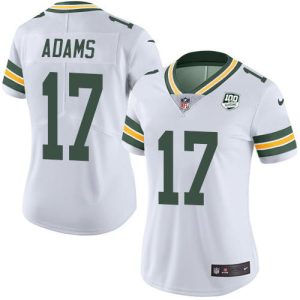 Superb Packers #17 Davante Adams White Women's 100th Season Stitched NFL Vapor Untouchable Limited Jersey