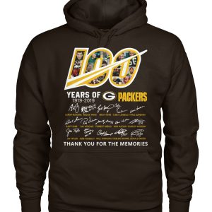 Superb Practical Green Bay Packers 100 Seasons Memories Pullover Hoodie Brown