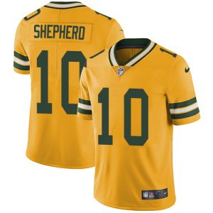 Superb Smart Packers #10 Darrius Shepherd Yellow Men's Stitched NFL Limited Rush Jersey