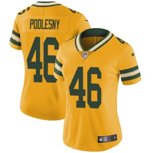 Terrific Amazing Packers #46 Jack Podlesny Yellow Women's Stitched NFL Limited Rush 100th Season Jersey