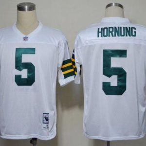 Terrific Beautiful Mitchell And Ness Packers #5 Paul Hornung White Stitched NFL Jersey