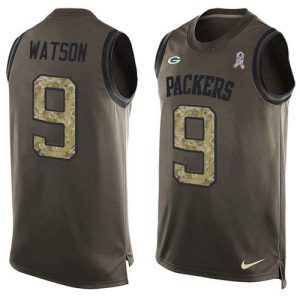 Terrific Graceful Amazing Packers #9 Christian Watson Green Men's Stitched NFL Limited Salute To Service Tank Top Jersey